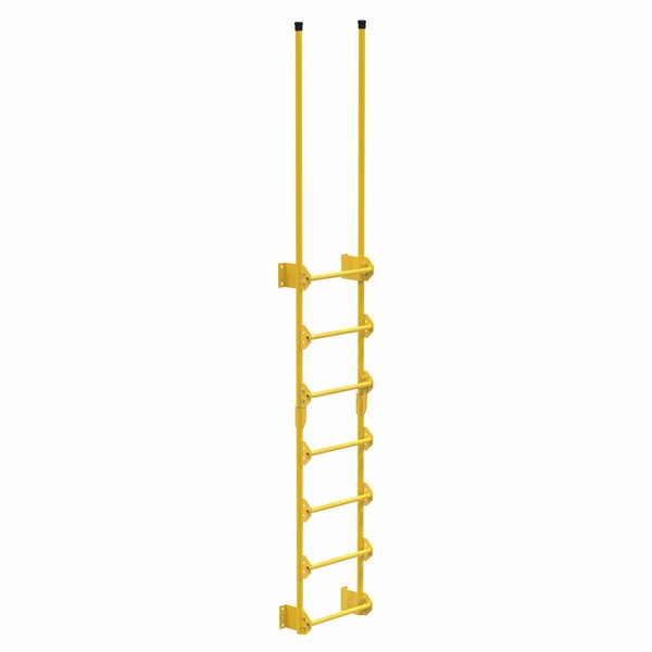 Vestil 125-1/2" Dock Ladder, Walk-Through Style, 7 Step, Steel, 7 Steps, Baked-In Powder Coated Finish DKL-7